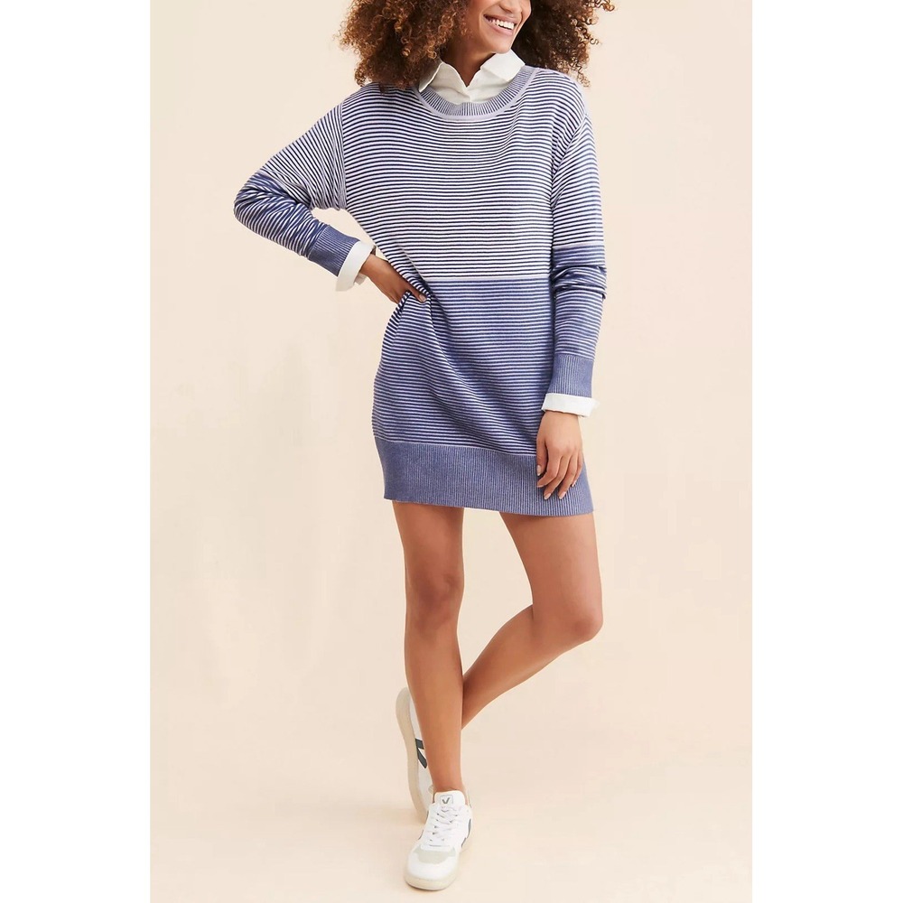 Anthropologie Daily Practice NWOT $120 The Ottoman Active XS Purple Ribbed Dress
